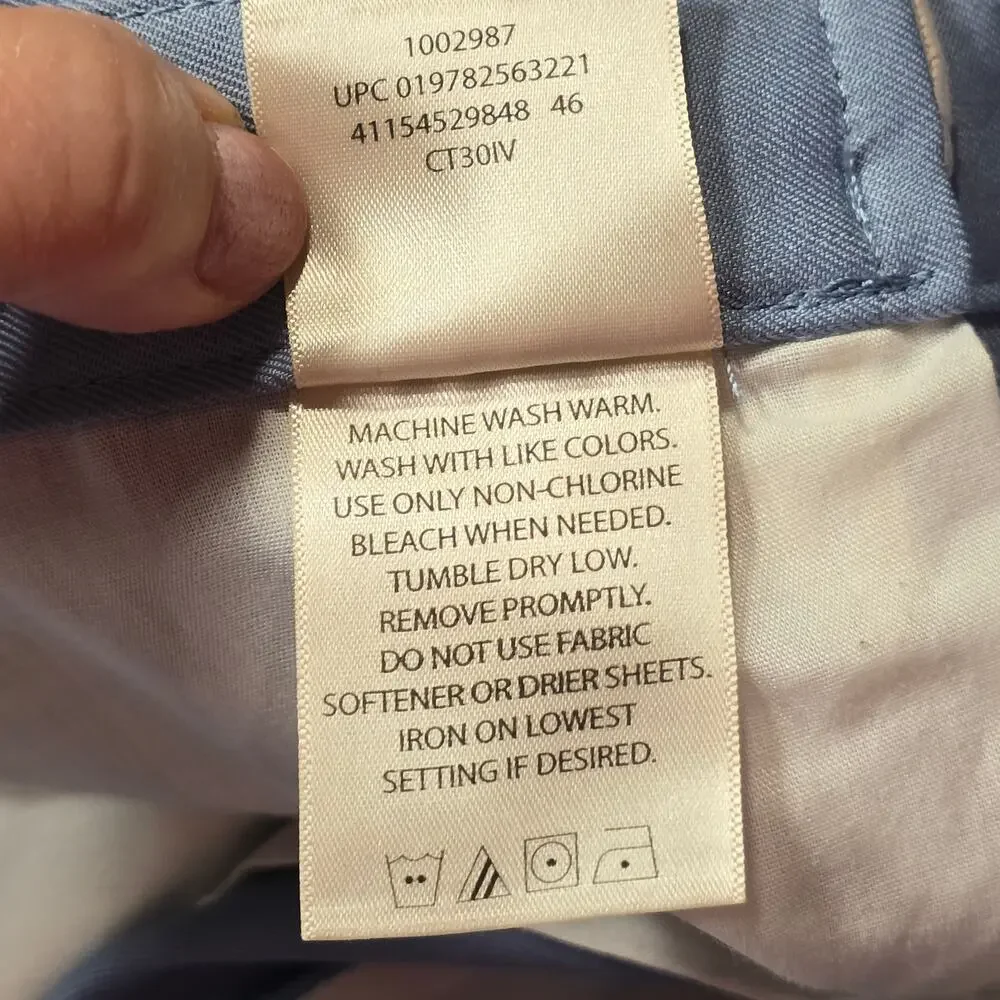 Haggar Blue Shorts Classic Chinos Flat Front Stretch Panel Waist Men Size 36 Zip